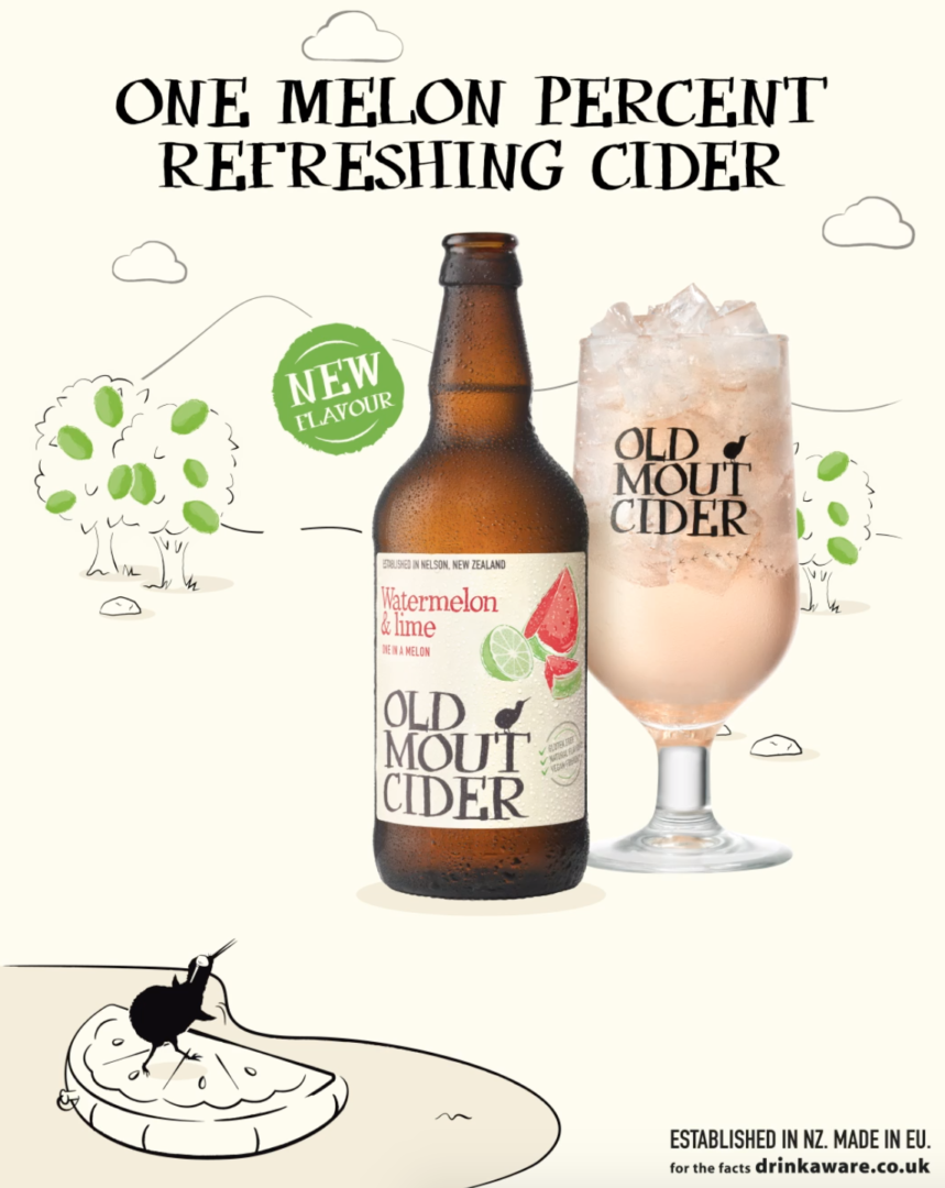 OLD MOUT LAUNCHES A ONE MELON PERCENT REFRESHING FLAVOUR IN THE ON-TRADE, WITH NEW WATERMELON & LIME CIDER