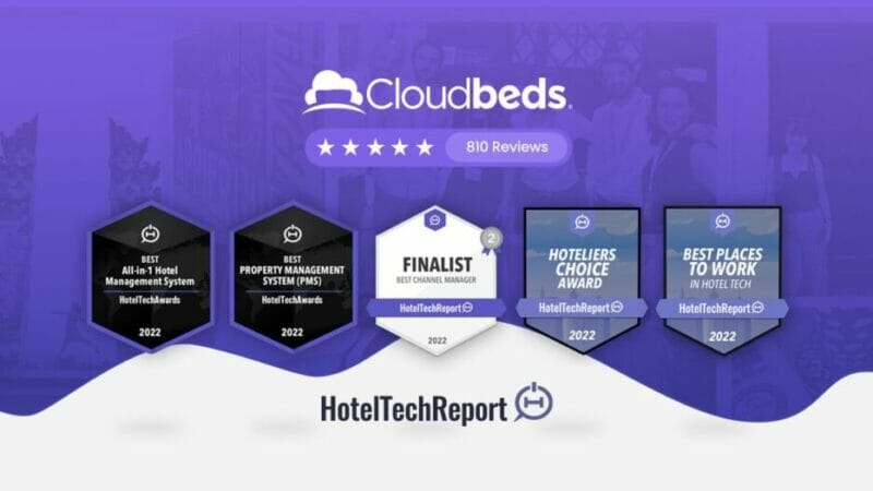 Cloudbeds named Best PMS, Best HMS in 2022 HotelTechAwards