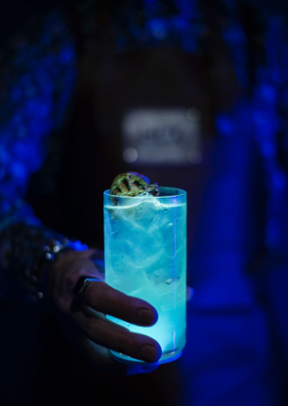 Cool Off Within the Hux Hotel’s Mysterious Cocktail and Sushi Den